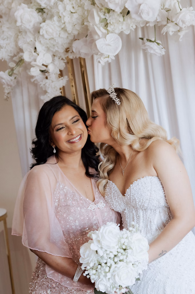 Two generations together before the ceremony